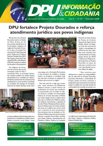 DPU fortalece Projeto Dourados e reforça atendimento jurídico aos ...