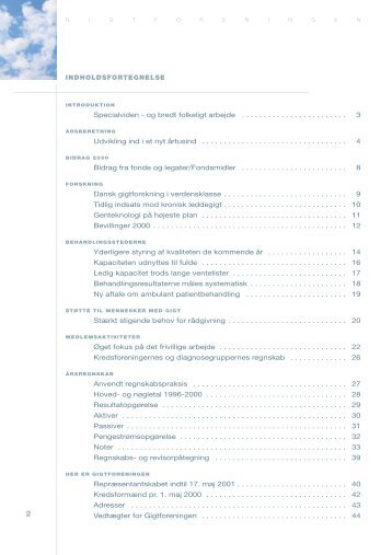 Årsberetning 2000 - Gigtforeningen