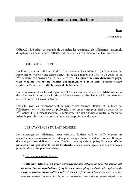 Item 24 Allaitement