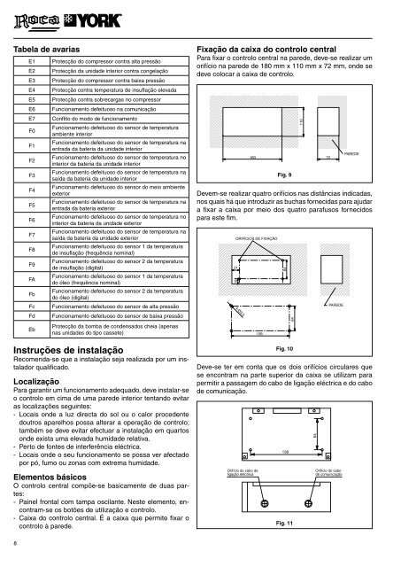 Instruções de Utilização Controlo central RMV