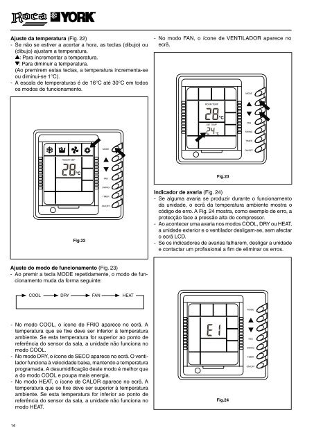 Manual de Instruções e Utilização Aparelhos de ar condicionado de ...
