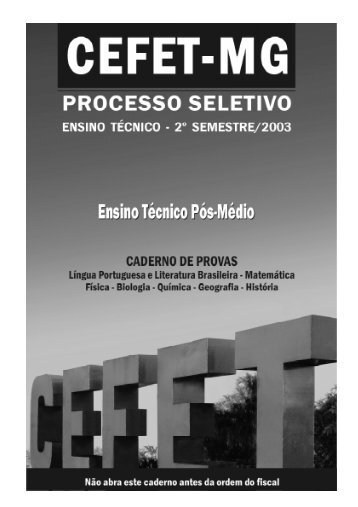 p_tecnico_possmedio2sem2003 - Cefet-MG