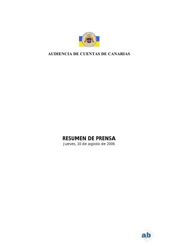 RESUMEN DE PRENSA - Audiencia de Cuentas de Canarias