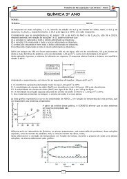 Trabalho de Recuperação - 3º Conv, - Química