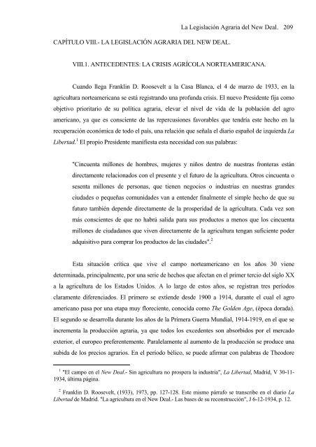 Franklin D. Roosevelt y la problemática agraria - Universidad ...