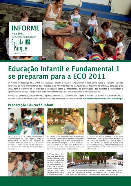 Educação Infantil e Fundamental 1 se preparam ... - Escola Parque