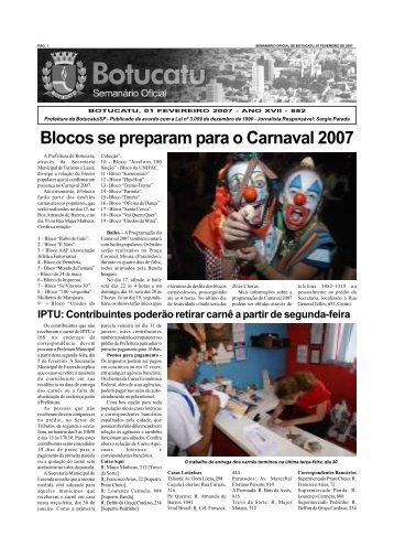 Blocos se preparam para o Carnaval 2007 - Prefeitura Municipal de ...