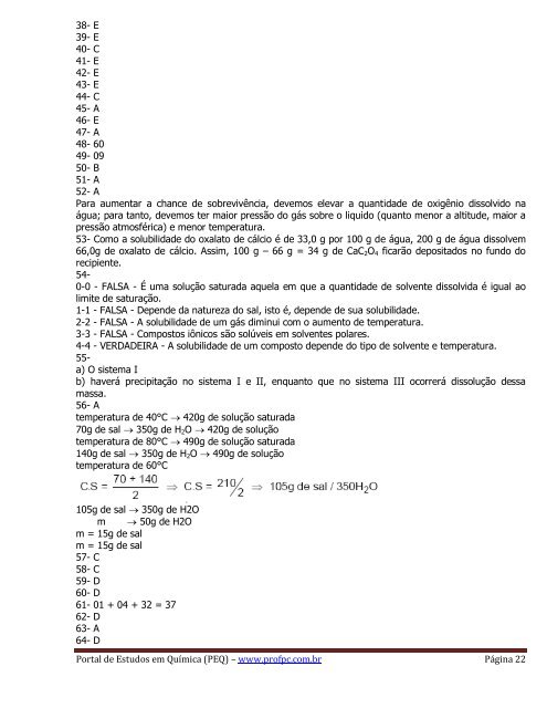 Soluções (Solubilidade) - Portal de Estudos em Química