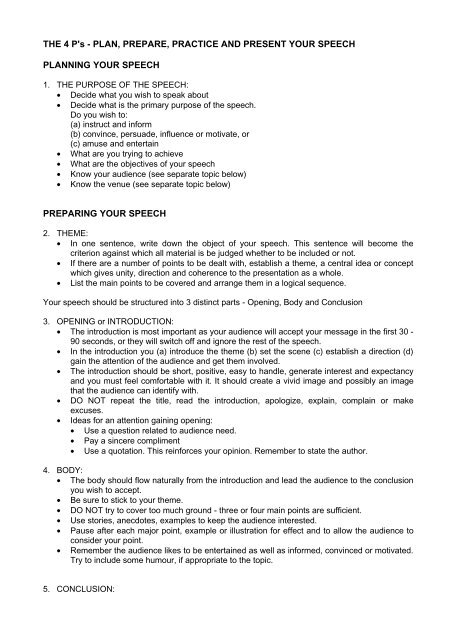 PLAN PREPARE PRACTICE AND PRESENT YOUR SPEECH plan-prepare-practice-and-present-your-speech