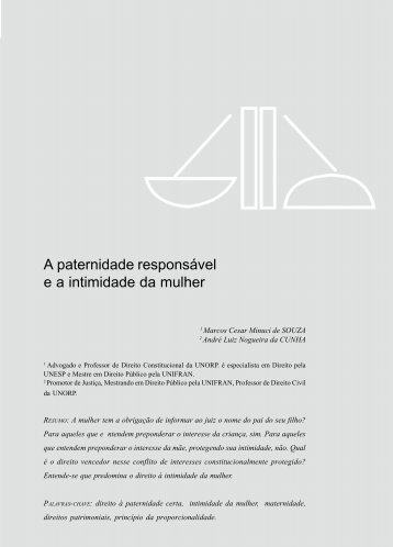 A paternidade responsável e a intimidade da mulher - Unorp