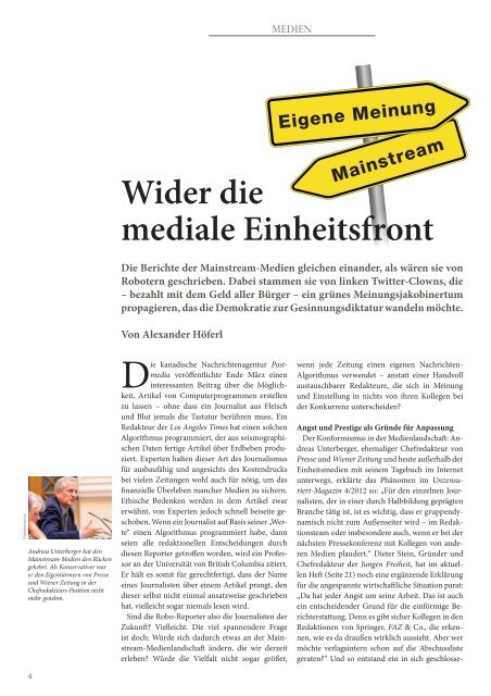  Unzensuriert Magazin 9/2013 - Medien - Leseprobe