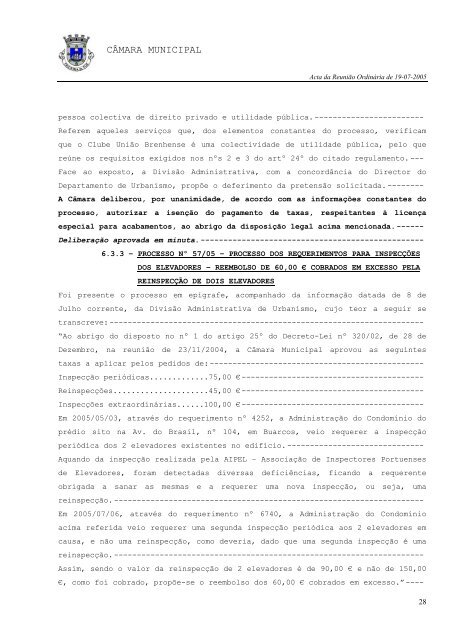 ACTA N.º 016/2005 REUNIÃO ORDINÁRIA DE 19-07-2005