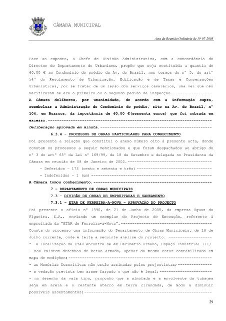 ACTA N.º 016/2005 REUNIÃO ORDINÁRIA DE 19-07-2005
