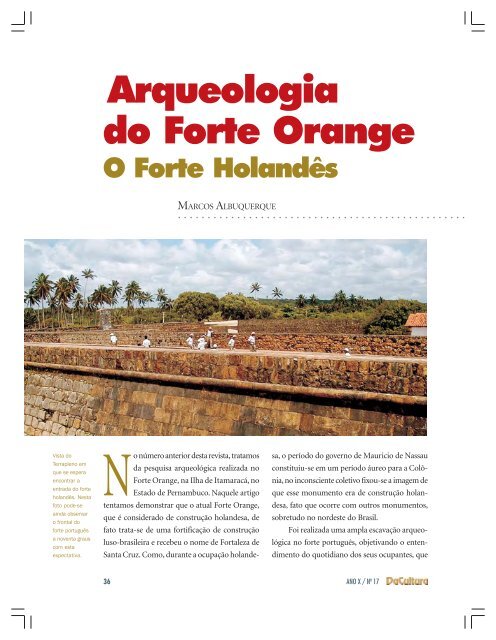 artigos - Arqueologia do Forte Orange - FunCEB