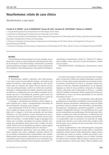 Neurilemoma: relato de caso clínico