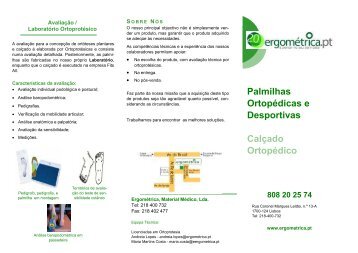 Palmilhas Ortopédicas e Desportivas_Calçado ... - Ergométrica