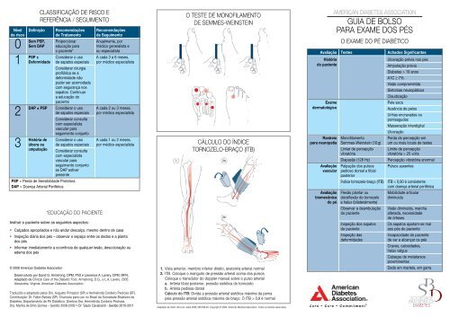 guia de bolso para exame dos pés - Sociedade Brasileira de Diabetes