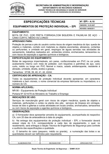 EPI-A.10 - BOTA PVC _ BIQUEIRA E PALMILHA ... - Portal do Servidor