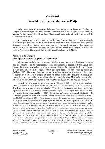 Capítulo 4 Santa Marta–Guajira–Maracaibo–Perijá - Página do Melatti