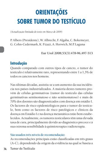 orientações sobre tumor do testículo - Associação Portuguesa de ...