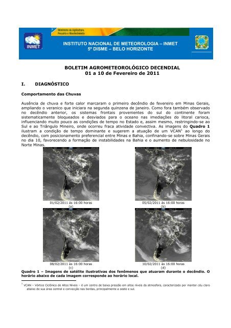 INSTITUTO NACIONAL DE METEOROLOGIA – INMET 5º DISME ...