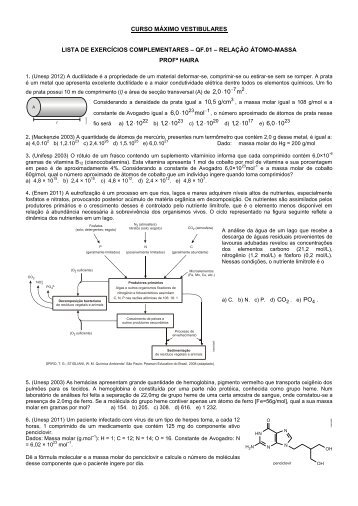 lista de exercícios complementares – qf.01 - Máximo Vestibulares