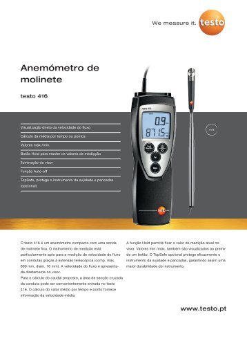 Catálogo Anemómetro testo 416 - Logismarket