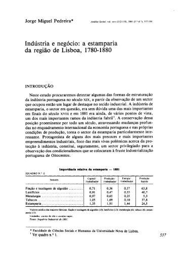 Indústria e negócio: a estamparia da região de ... - Análise Social