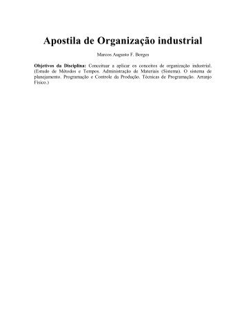 Apostila de Organização industrial - Unicamp