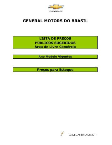 GENERAL MOTORS DO BRASIL - Sefin