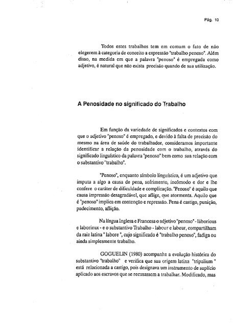 abordagem psicossocial do trabalho penoso: estudo ... - Fundacentro