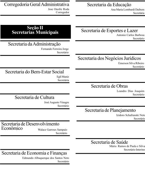 PODER EXECUTIVO Seção I Gabinete do Prefeito - Prefeitura ...