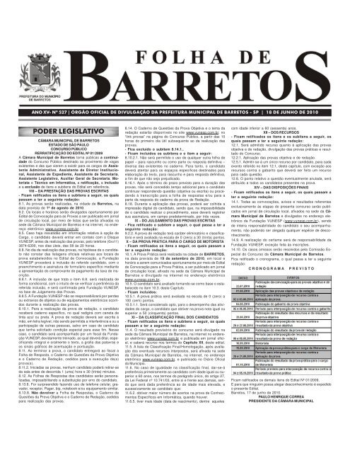 Edição 527 - 18 de Junho de 2010 - Prefeitura de Barretos