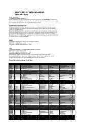 PUNTENLIJST NEDERLANDSE LITERATUUR