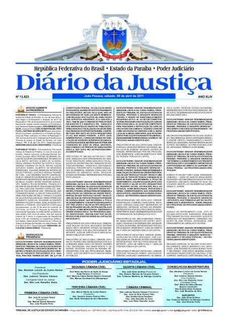 Diario da Justi a 29-05-2001 - Tribunal de Justiça da Paraíba