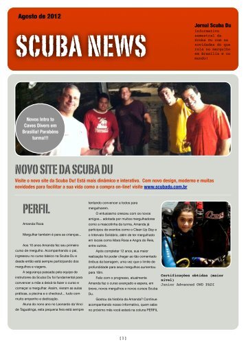 Clique aqui para acessar o nosso Scuba News de Agosto - Scuba Du