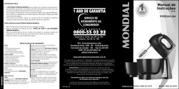 Manual Batedeiras Premium Mondial B-04 07-12 Rev06
