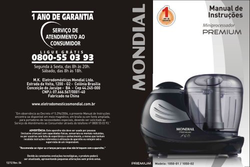 Manual_Mini Processador Premium MP-01 12-12 Rev04 - Mondial