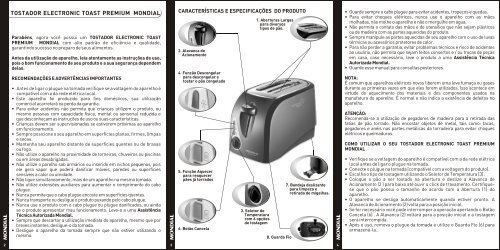 Manual Tostador Toast Premium T-03 - LojaTudo