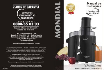 Manual Centrifuga CF-03 Rev Mai-11 - Mondial