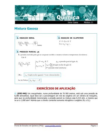 Mistura Gasosa - Portal de Estudos em Química