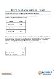 Exercı́cios Eletroquı́mica - Pilhas - Química Sem Segredos