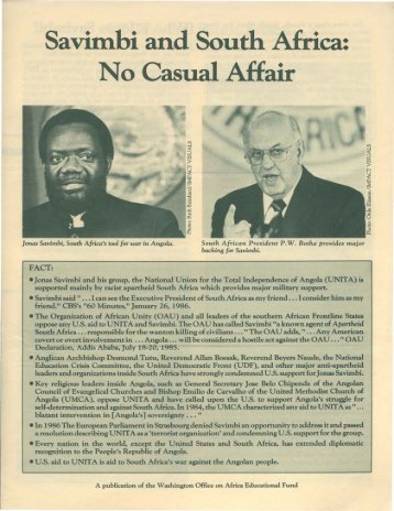 Savimbi and South Africa: No Casual Affair - KORA