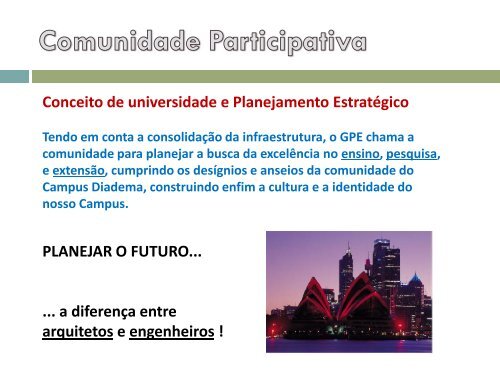 Apresentação do Seminário de Pré-Planejamento - Unifesp