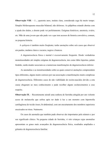 1 Mestiçagem, degenerescência e crime Dr. Nina Rodrigues ...