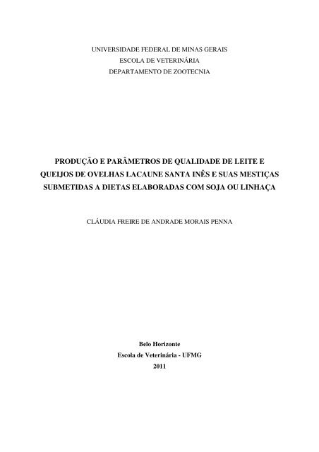 produção e parâmetros de qualidade de leite e queijos de ovelhas ...