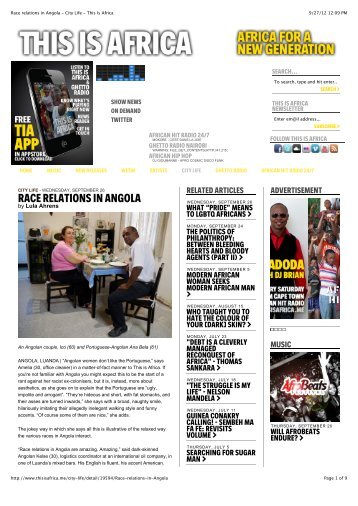 Race relations in Angola - City Life - This Is Africa - The Article Factory