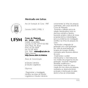 Mestrado em Letras - UFSM