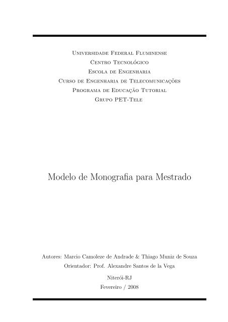 Modelo de Monografia para Mestrado - UFF