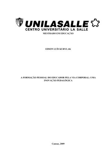 MESTRADO EM EDUCAÇÃO EDSON LUÍS KURYLAK A ... - La Salle